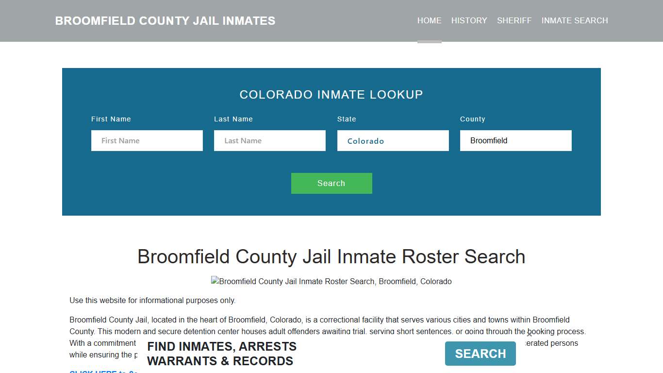 Broomfield County Jail Inmate Roster Lookup, Broomfield, CO